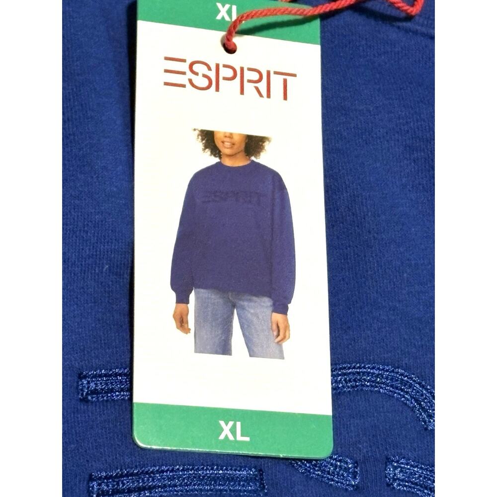 Esprit Costco Crewneck Sweatshirt Womens Sz XL Blue Retro Logo NWT - Picture 7 of 10